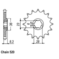 RK Front Sprocket 14T for Suzuki RM465 1982