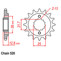 RK Front Sprocket 14T for Kawasaki KLR650/KL650 1996-1997