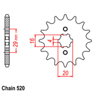 RK Front Sprocket 11T for Yamaha IT200 1984-1986