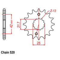 RK Front Sprocket 14T for Yamaha YZ250 1976