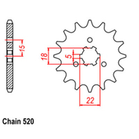 RK Front Sprocket 11T for Kawasaki KX125 1994-2008