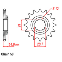 RK Front Sprocket 17T for Kawasaki ZRX1200R/ZR1200 2001-2008