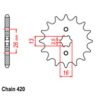 RK Front Sprocket 12T for Yamaha YZ50 1980