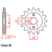 RK Front Sprocket 16T for Honda CB500 1971-1975