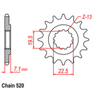 RK Front Sprocket 14T for Suzuki GN250 1982-1985