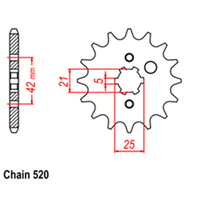 RK Front Sprocket 11T for Yamaha DT250 1977-1981