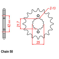 RK Front Sprocket 13T for Kawasaki ZXR400 Grey Imp 1990-1992