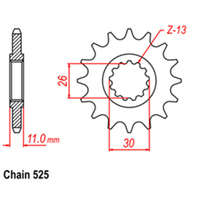 RK Front Sprocket 14T for Yamaha MT09/MT09 2014-2016