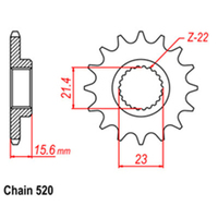 RK Front Sprocket 14T for Yamaha XT600E 1990