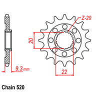 RK Front Sprocket 14T for Kawasaki Ninja ZX6R/ZX600 2007-2010