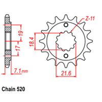 RK Front Sprocket 12T for Honda CB300R/CB300RA 2018-2020