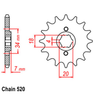 RK Front Sprocket 12T for Honda XR350R 1983-1984