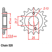 RK Front Sprocket 15T for Kawasaki Ninja ZX6R/ZX636 2003-2006