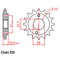 RK Front Sprocket 16T for Honda XL700V Transalp 2008-2009