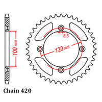 RK 45T Rear Sprocket for Yamaha YZ65 2018-2024