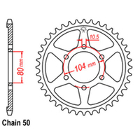 RK 39T Rear Sprocket for Kawasaki Z650 SR 1980