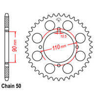 RK 38T Rear Sprocket for Yamaha XS400R DOHC 1983