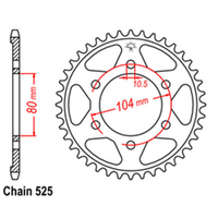 RK 43T Rear Sprocket for Kawasaki VERSYS 1000 S/KLZ1000E 2021-2023