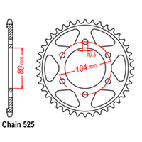 RK 44T Rear Sprocket for Kawasaki ZX10R Ninja ABS 2019-2020