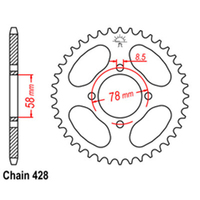 RK 47T Rear Sprocket for Suzuki TS90 1970-1972