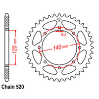 RK 42T Rear Sprocket for Kawasaki KLR650 Tengai/KL650 1990-1992