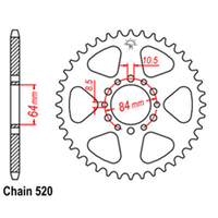 RK 39T Rear Sprocket for Suzuki Trojan 200/DR200SE 1996-2023