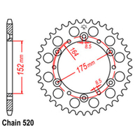 RK 42T Rear Sprocket for Yamaha IT175 1980-1983