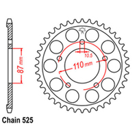 RK 45T Rear Sprocket for Suzuki GSX650F 2008-2012