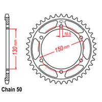 RK 43T Rear Sprocket for Yamaha GTS1000A 1993-1994