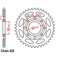 RK 47T Rear Sprocket for Daelim VS125 Cruiser 2001-2003