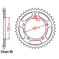 RK 43T Rear Sprocket for Suzuki GSXR1000 2002-2001