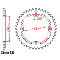 RK 40T Rear Sprocket for Yamaha YFZ450R Carb 2012