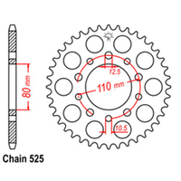 RK 44T Rear Sprocket for Honda CB400F CB1 1989-1991