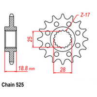 RK Front Sprocket 15T for Aprilia TUONO V4 Standard 1000 2012