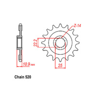 RK Front Sprocket 16T for SWM RS300 R 2021-2020