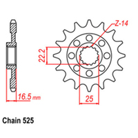 RK Front Sprocket 14T for Ducati 1098 2007-2008