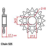 RK Front Sprocket 15T for Ducati 1199 Superleggera 2014