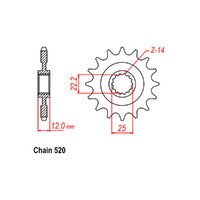 RK Front Sprocket 13T for Gas Gas SM450 FSE 2003-2007