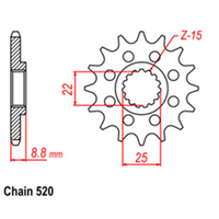 RK Front Sprocket 14T for Beta RR390 4T 2015-2019