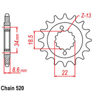 RK Front Sprocket 14T for KTM 390 Duke 2024