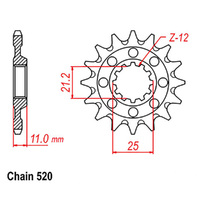 RK Front Sprocket 12T for Husqvarna SMR630 2005-2006