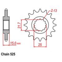 RK Front Sprocket 14T for Triumph 600 Speed Four 2003-2005