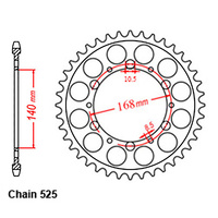 RK 47T Rear Sprocket for BMW F 700 GS Twin 2013-2018