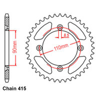 RK 38T Rear Sprocket for Husqvarna TC 50 2017-2023