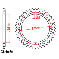 RK 43T Rear Sprocket for Triumph 1050 Sprint ST 2005-2010