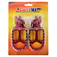 SMX Red Alloy Forged Footpegs for Honda CRF450R 2020-2024