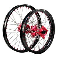 States MX Black/Red Wheel Set for Gas Gas EX350 F 2022-2023 (21/18) - 70-WSG-01