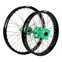 States MX Black/Green Wheel Set for Kawasaki KX250/KX252B 2020 (21/19)