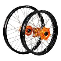 States MX Black/Orange Wheel Set for KTM 250 EXC tpi Six Days 2019-2022 (21/18)