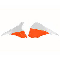 Polisport White/Orange Airbox Covers for KTM 250 EXC-F Six Days 2014-2016